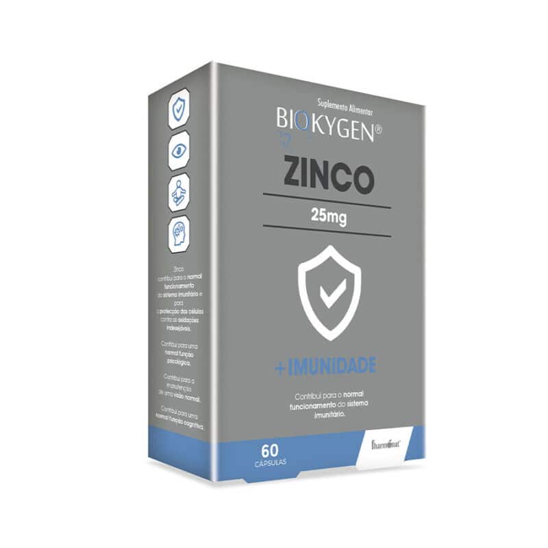 Zinco 25 mg 60 Cápsulas Biokygen