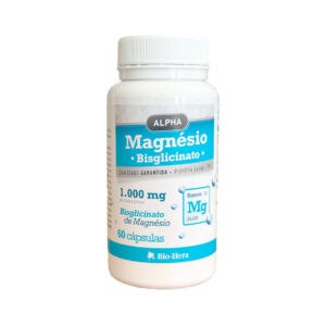 Frasco de Magnésio Bisglicinato 60 Cápsulas Biohera – Suplemento para redução da fadiga e saúde muscular