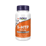 Frasco de 5-HTP 100 mg 60 Cápsulas Now – Suplemento para suporte de neurotransmissores, promovendo um humor positivo e bem-estar.