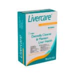 Frasco do Livercare com 60 comprimidos da Health Aid, suplemento natural para proteção e desintoxicação hepática