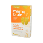Suplemento MemoBrain da BioHera em frasco com 30 cápsulas, desenvolvido para apoiar a memória, concentração e desempenho mental.