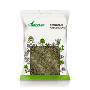 Embalagem do Desmodium para Infusão 40g da Soria Natural, erva natural para suporte hepático e bem-estar digestivo.