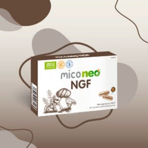Frasco do Mico Neo HT com 60 cápsulas da NeoVital Health, suplemento com cogumelos medicinais para suporte cardiovascular e equilíbrio da pressão arterial.