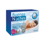 Frasco do Boas Noites com 30 comprimidos da Eladiet, suplemento natural para promover um sono tranquilo e reparador.