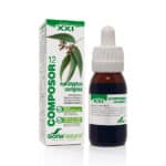Frasco do Composor 12 Eucalyptus Complex 50ml da Soria Natural, suplemento natural para suporte respiratório.