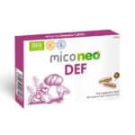 Frasco do Mico Neo DEF com 60 cápsulas da NeoVital Health, suplemento com cogumelos medicinais para reforço imunológico e proteção natural.