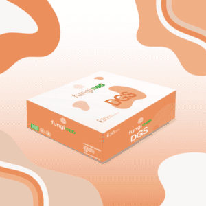 Embalagem do Fungi Neo DGS 25ml x 30 monodoses da NeoVital Health, suplemento líquido com cogumelos medicinais para suporte digestivo e equilíbrio intestinal.