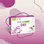 Frasco do Mico Neo DEF com 60 cápsulas da NeoVital Health, suplemento com cogumelos medicinais para reforço imunológico e proteção natural.