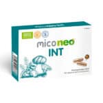 Frasco do Mico Neo INT com 60 cápsulas da NeoVital Health, suplemento com cogumelos medicinais para suporte intestinal e imunológico.