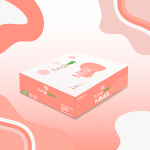 Embalagem do Fungi Neo MMA 25ml x 30 monodoses da NeoVital Health, suplemento líquido com cogumelos medicinais para suporte imunológico