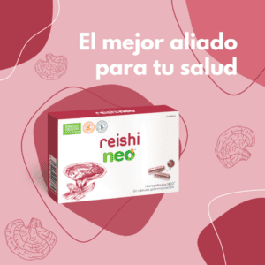 Frasco do Reishi Neo com 60 cápsulas da NeoVital Health, suplemento natural para suporte imunológico e bem-estar geral.