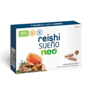 Frasco do Reishi Sono Neo com 30 cápsulas da NeoVital Health, suplemento natural para melhorar a qualidade do sono.