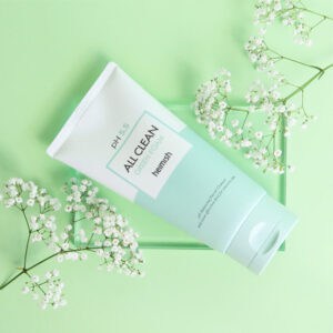 Bisnaga da All Clean Green Espuma 150g da Heimish, limpador facial suave com pH equilibrado para uso diário.