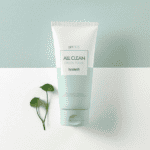 Bisnaga da All Clean Green Espuma 150g da Heimish, limpador facial suave com pH equilibrado para uso diário.