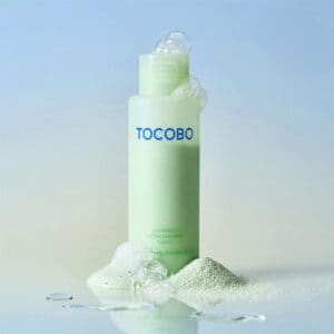 Frasco do Cica Pó de Limpeza Calmante 50g da Tocobo, limpador facial em pó com efeito calmante para peles sensíveis.