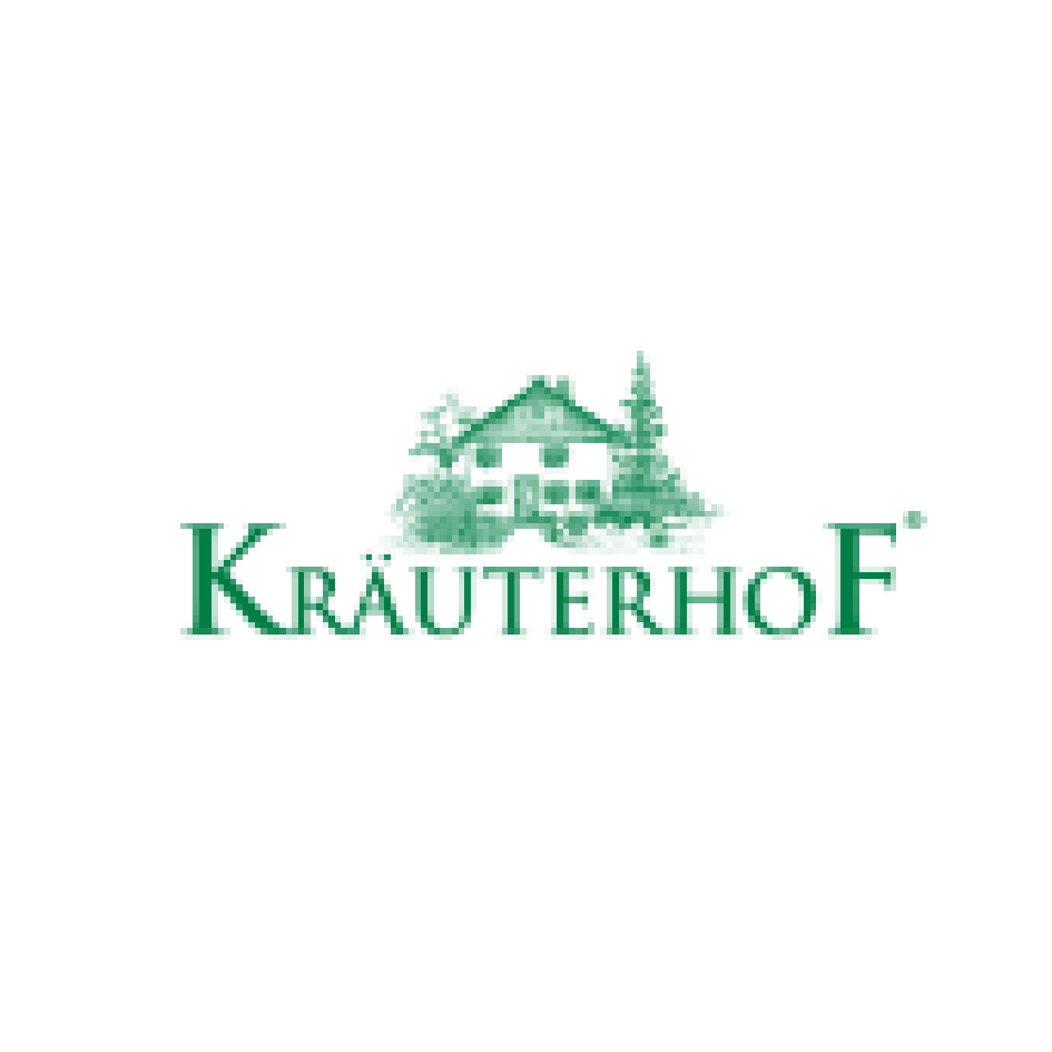 Logo da Kräuterhof, marca alemã de cuidados corporais à base de plantas.