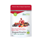 Embalagem do Superfruits 100% Raw Pó 150gr da Biotona, mistura de superfrutas em pó biológico.
