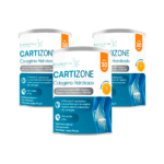 pack 3 cartizone colagenio hidrolisado bioceutica 390g suplemento para articulacoes e ossos