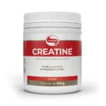 Pote de Creatina Monohidratada em pó 300g da Vitafor, suplemento nutricional para força, energia e ganho de massa muscular.