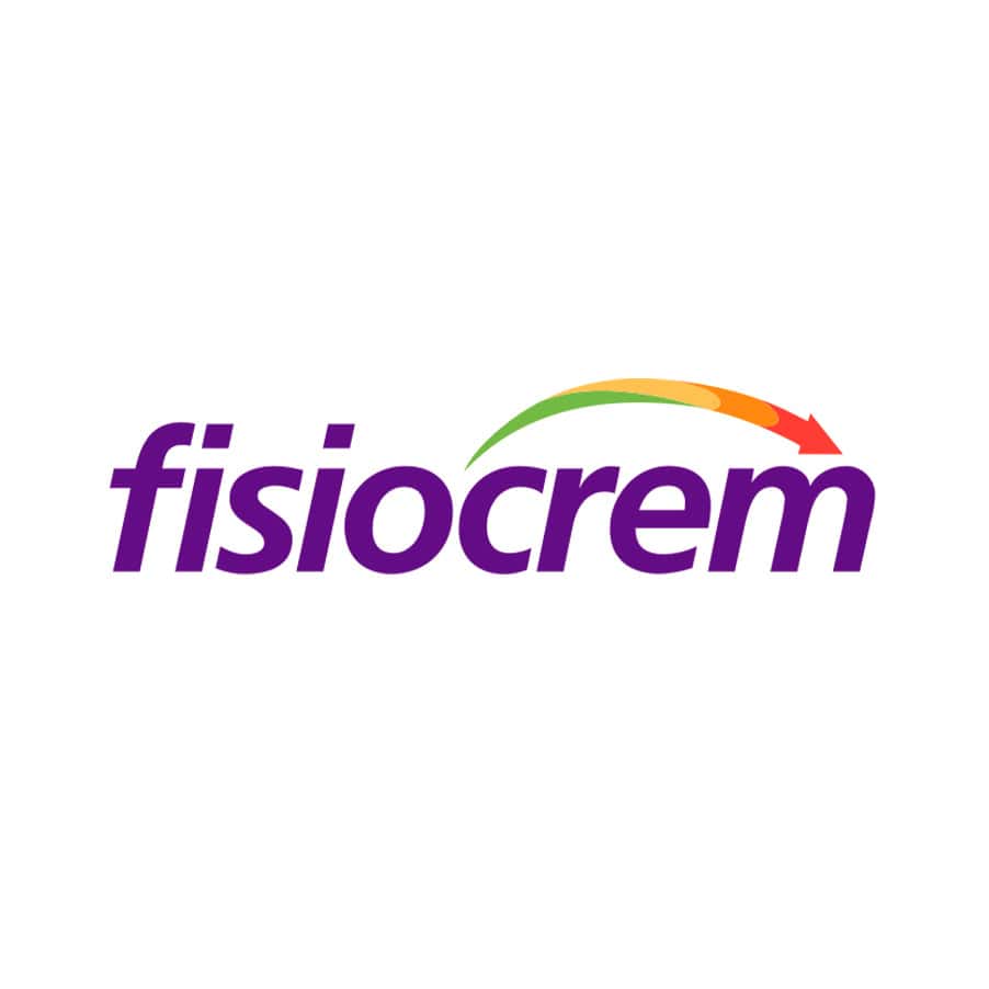Logo da Fisiocrem, marca de gel natural para alívio muscular e articular.