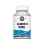 Suplemento alimentar Magnésio + Taurato da marca Kal em frasco com 90 comprimidos, combinação de magnésio e taurina para apoio ao sistema nervoso e função muscular.