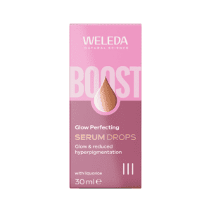Sérum facial iluminador Weleda Booster Drops 30ml com ingredientes naturais que hidratam e deixam a pele luminosa.