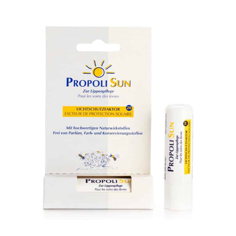 Própolis Sun Stick FPS20 4,8g Health Care Products, protetor labial com própolis e filtro solar para hidratar e proteger os lábios contra o sol e agressões externas.